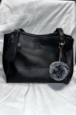 La Diva Black Leather Shoulder Bag