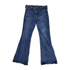 American Eagle Low Rise Flare Jeans Womens 14 Long Next Level Stretch Blue EUC