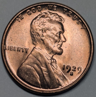 1929-S Lincoln Cent, BU Unc. Blazing++ Red Superb PQ++ D7426