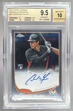 Christian Yelich 2013 Topps Chrome Rookie Autograph Card #CY BGS 9.5 AUTO 10. rookie card picture