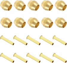 Brass Compression Sleeves Ferrules for 1/8 Inch OD Hose Tube, 20 Pack Brass Ferr