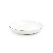 Grace Teaware Gold Rim Blanc 8.75" Bone China Dinner Bowl