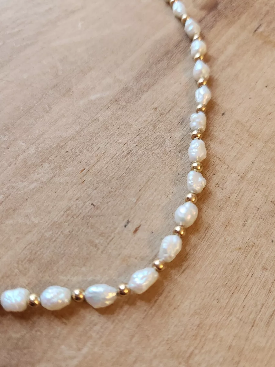Raw pearl best sale necklace