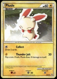 Plusle Uncommon - HGSS Unleashed 36/95 2010 LP+ Pokemon Card