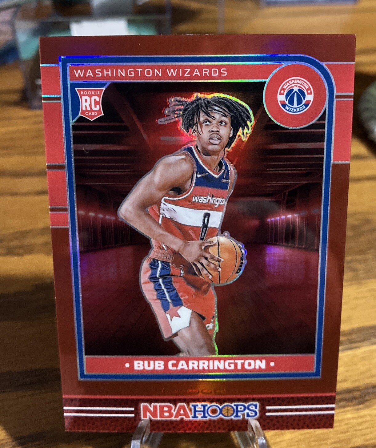 2024-25 NBA HOOPS BASKETBALL RED PRIZM PREMIUM /99 BUB CARRINGTON WIZARDS #244