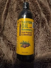 Seven Minerals Pure Cold Pressed Castor Oil Rosemary  16 fl oz Bottle 