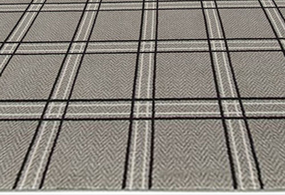10x13 Milliken Black Area Rug Pane Plaid BLACK TWEED - Aprx 10 9 x 13 2