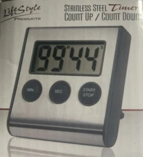 Digital Count Up / Count Down Stainless Steel Timer Magnetic / Fold Out Stand