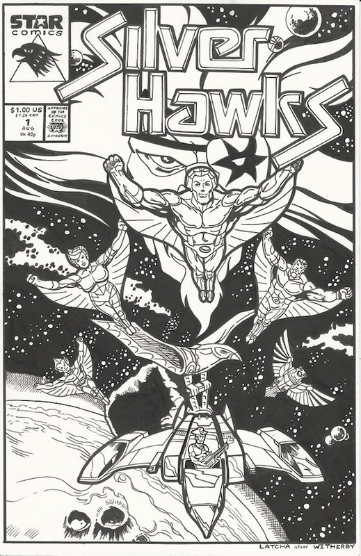 Silver Hawks 1 Cover Recreation Original art OA Avengers Thundercats MOTU GI Joe