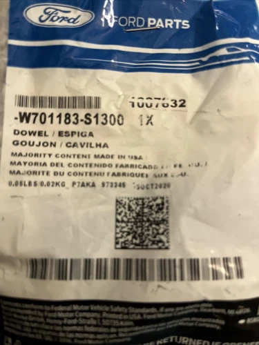 Genuine Ford Dowel Bush -W701183-S1300