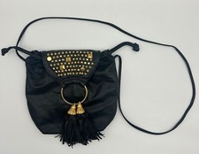 Vintage The Icing womens black tassel purse