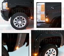 Gloss Black Frontrear Pocket Fender Flaresled Maker Fit 07-13 Chevy Silverado