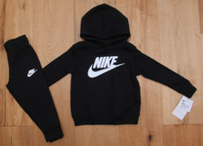 Nike Toddler Boy Hooded Sweatshirt  Jogging Pants Set  Black  White 