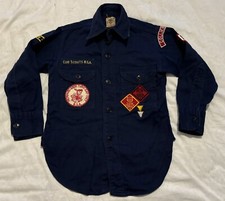 Vintage 1950's Boys Cub Scouts BSA Uniform Shirt Collierville TN 1957 Sanforized