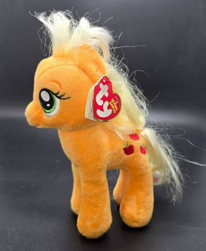 Ty My Little Pony Applejack Beanie Baby Plüschtier mit blonder Mähne & rotem Apfel D - Bild 1 von 8