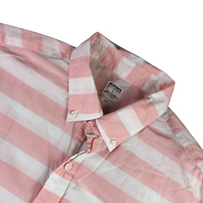 Bonobos Men's Slim Fit 100% Cotton L/S Button Shirt Pink Check   Large
