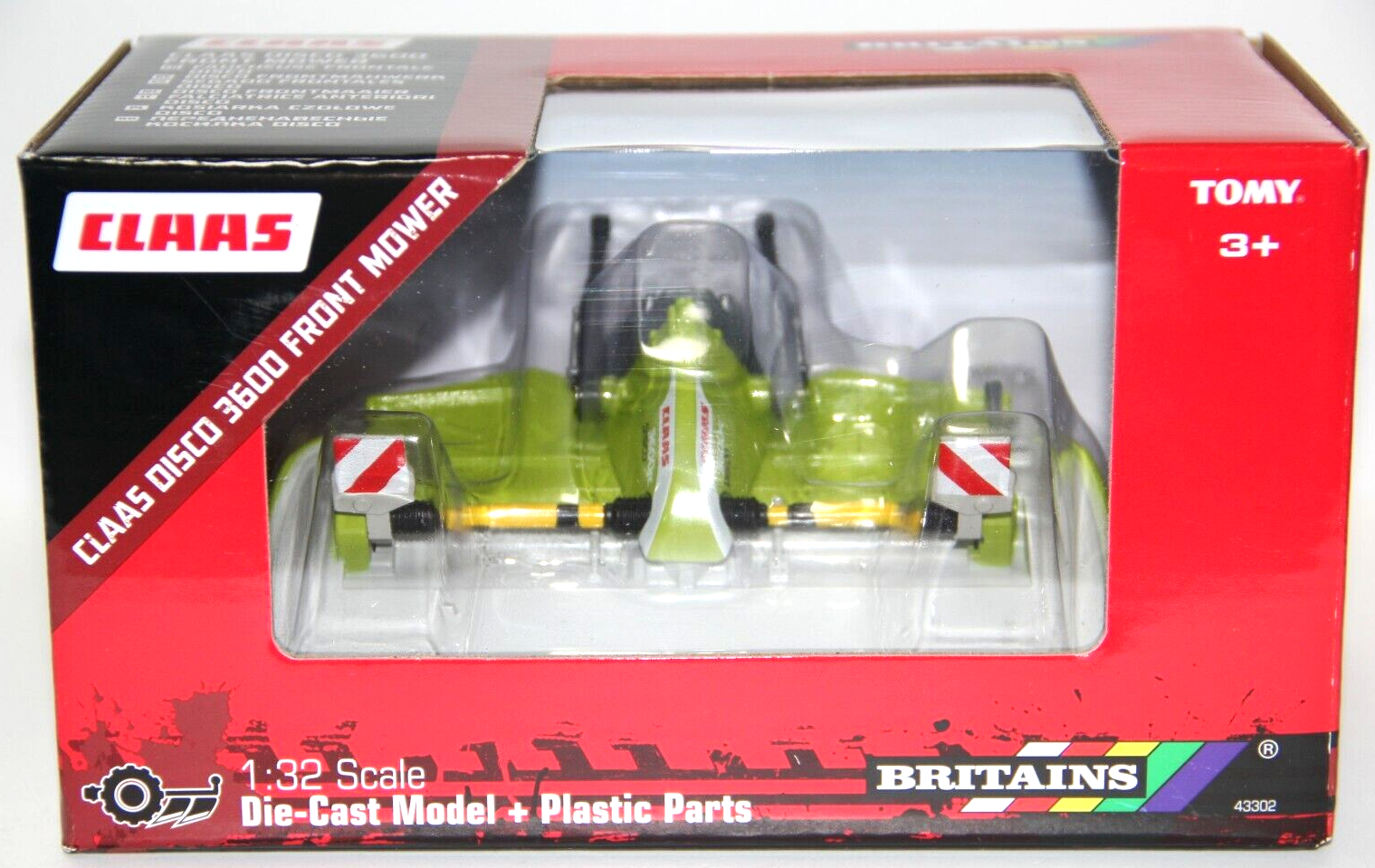 BRITAINS 1:32 FALCIATRICE ANTERIORI DISCO CLAAS DISCO 3600 FRONT MOWER 43302