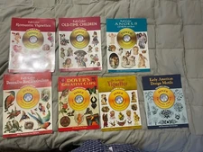 LOT Of 7 Dover & Asst'd Clip-Art Series Ready To Use Illustrations Books CDS
