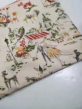 Michael Miller Fabric Retro Couple 1950s Paris France Kitschy OOP FAT QUARTER 