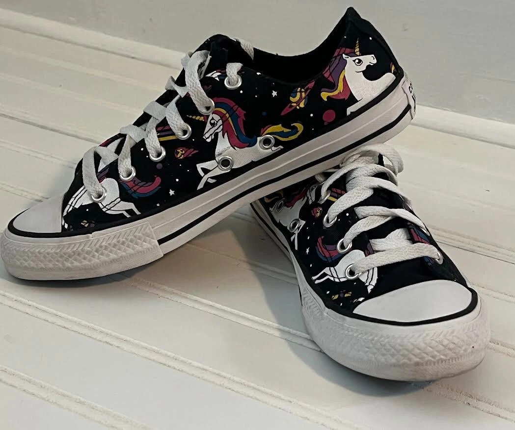 Scarpe basse Converse All Star Chuck Taylor Rainbow Unicorn nere Galaxy taglia 4 5