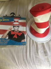 One Size Over 14 Years Dr. Seuss Cat in the Hat Red White Costume Hat New Spirit