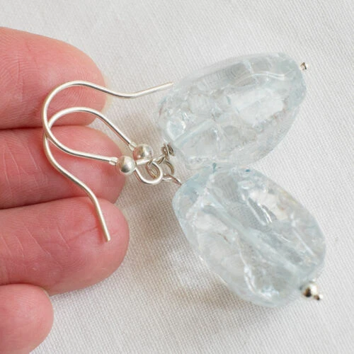 Orecchini di lusso blu argento