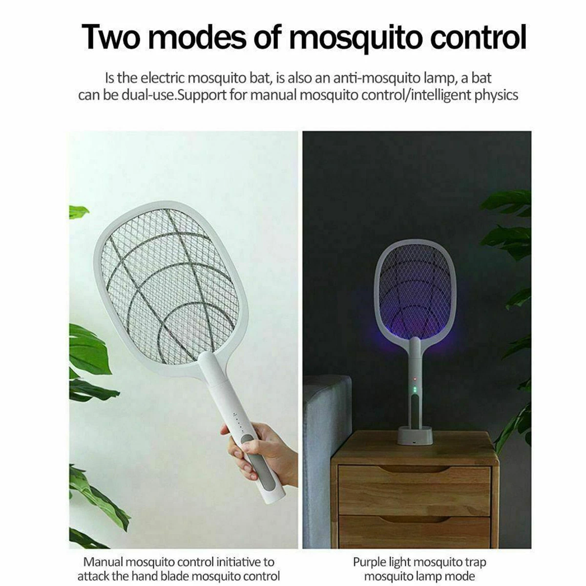 Mini Electric Swatter Fly Bat Zapper Racket Killer Indoor Outdoor