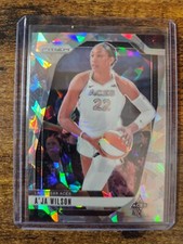 2024 Panini Prizm WNBA A'ja Wilson Silver Cracked Prizm #86 Las Vegas Aces