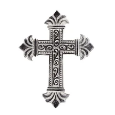 Distressed White Wall Cross for Home Decor.Metal Hanging decorative crosses w...