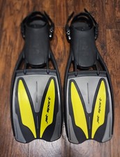 ScubaPro Jet Sport Open Heel Fin Bk-Gr-Yl L 10-12 scuba diving