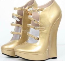 Scarpe da ballo donna sexy nightclub pelle tacco alto estremo zeppa chiudibili festa