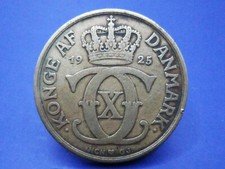 DENMARK 1925  2 KRONER COIN  SNIFF'S ANCIENT COINS  T-1