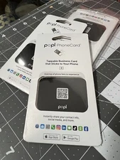 Popl Card Black w/ PopCode NFC Business Tag.