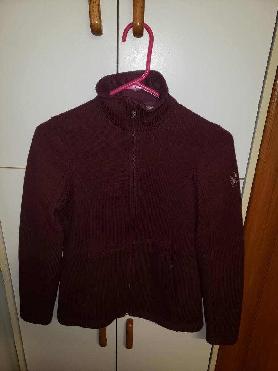 SPYDER Active Sports Wine Full Zip Sweater Jacket Womens Size S/P
