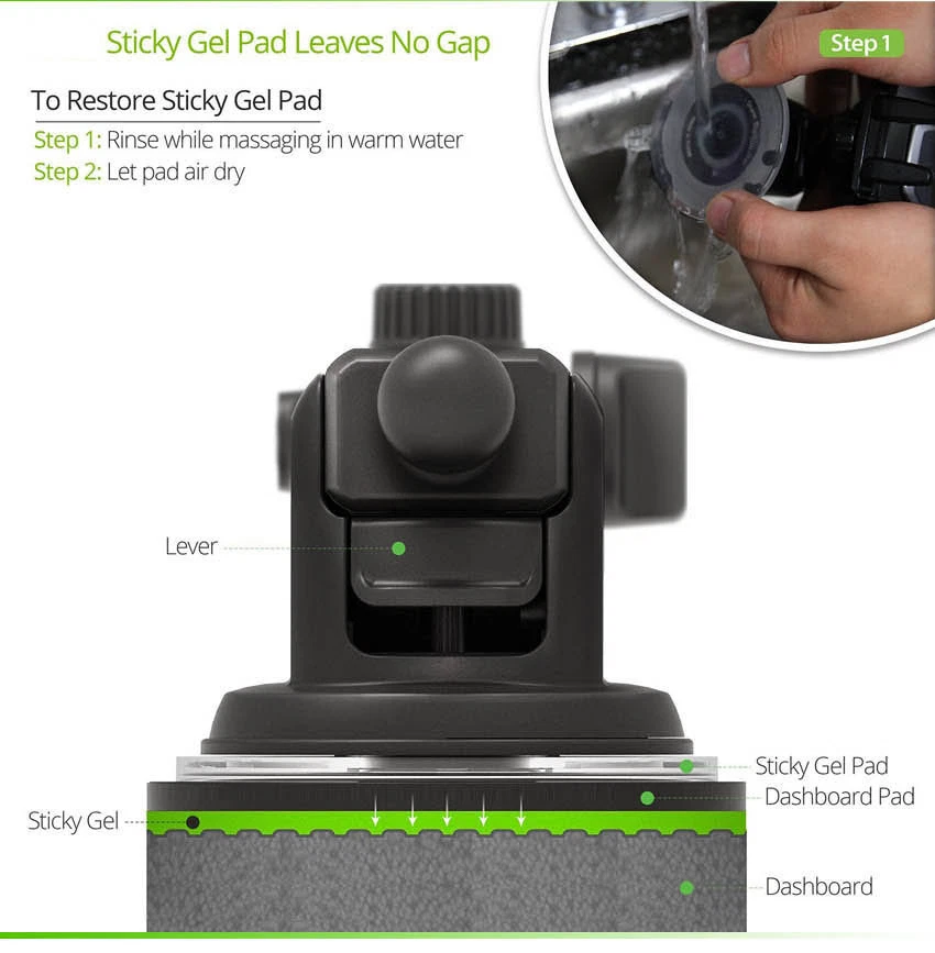 ApooDr 360°Car Holder Mount Bracket For Mobile Cell Phone GPS - Image 2 of 4