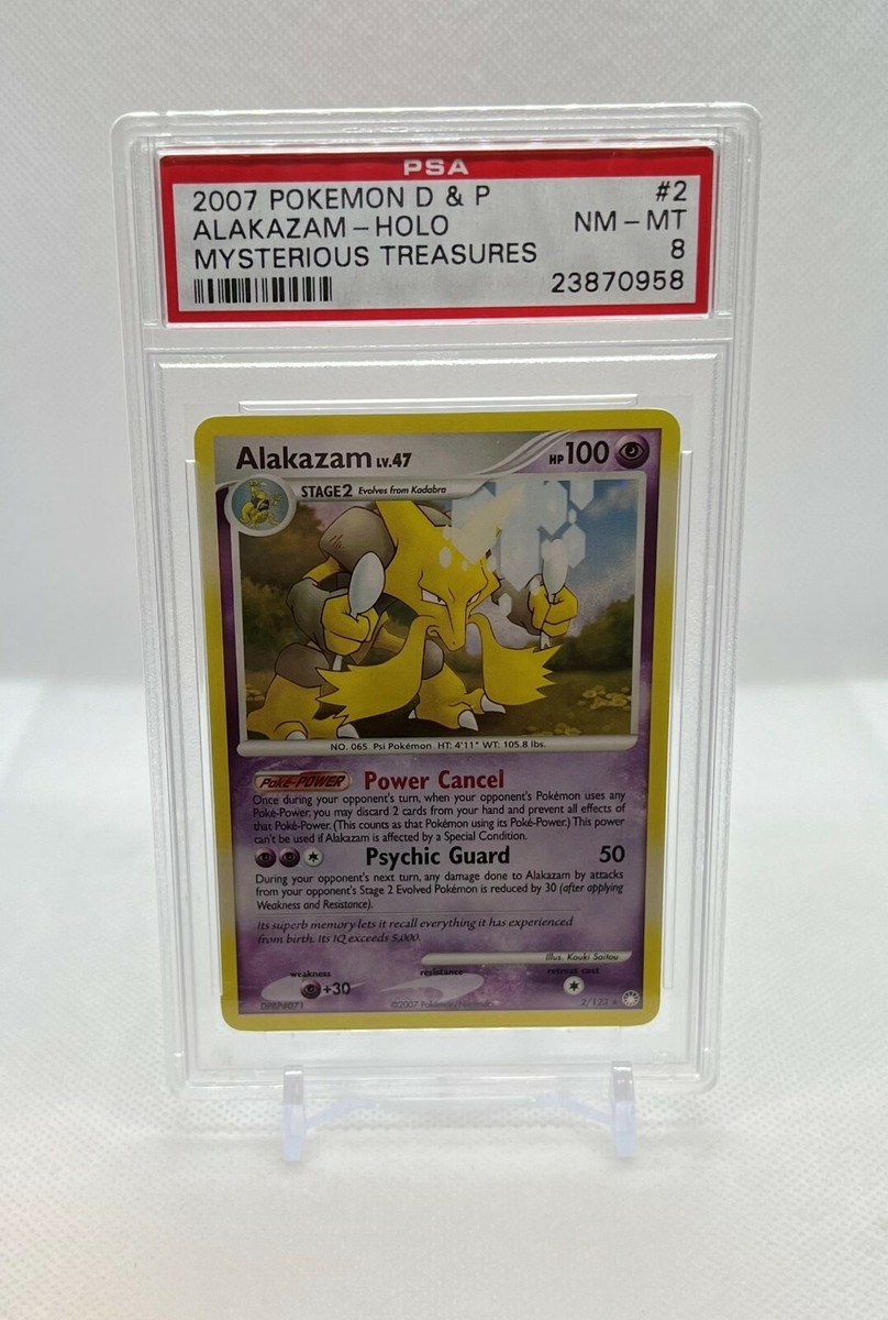 Pokemon Card - Alakazam 2/123 - Mysterious Treasures - Holo - PSA