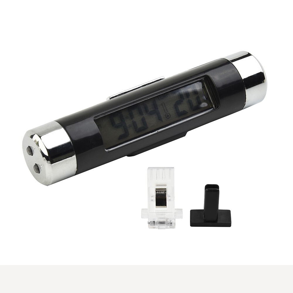 Universal In Car Dash Air Vent Thermometer Blue LCD Digital Truck Time