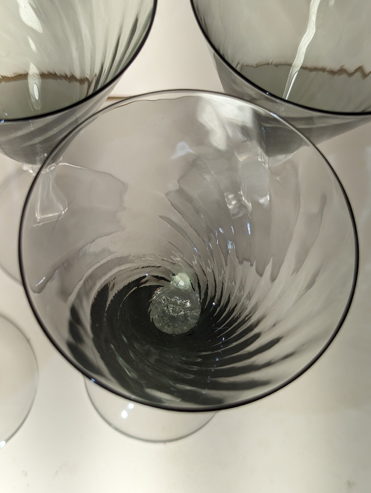 Fostoria Pavilion Smoke Wine Glasses set of 2 Vintage Stemware eBay