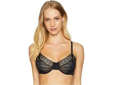 ELSE 249920 Women's Lolita Underwire Bra Black Underwear Size 32C