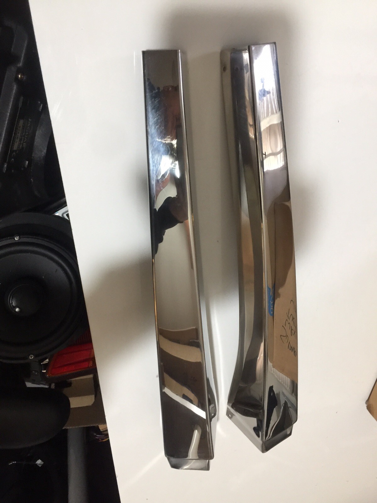 1986 Rolls Royce Silver Spur Outer B Pillar Covers Chrome Stainless