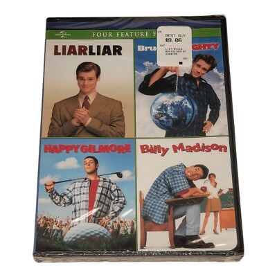 Four Feature Films DVD-Liar Liar, Bruce Almighty, Happy Gilmore, Billy Madison