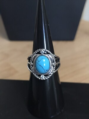 NIB Vintage Avon Sterling Silver Size 6 Genuine Turquoise Ring | eBay