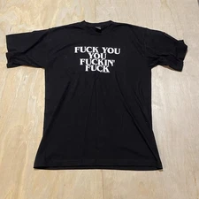 Vintage Sik World 1996 F**k You You F**kin' F**k T-Shirt Large Black 90s