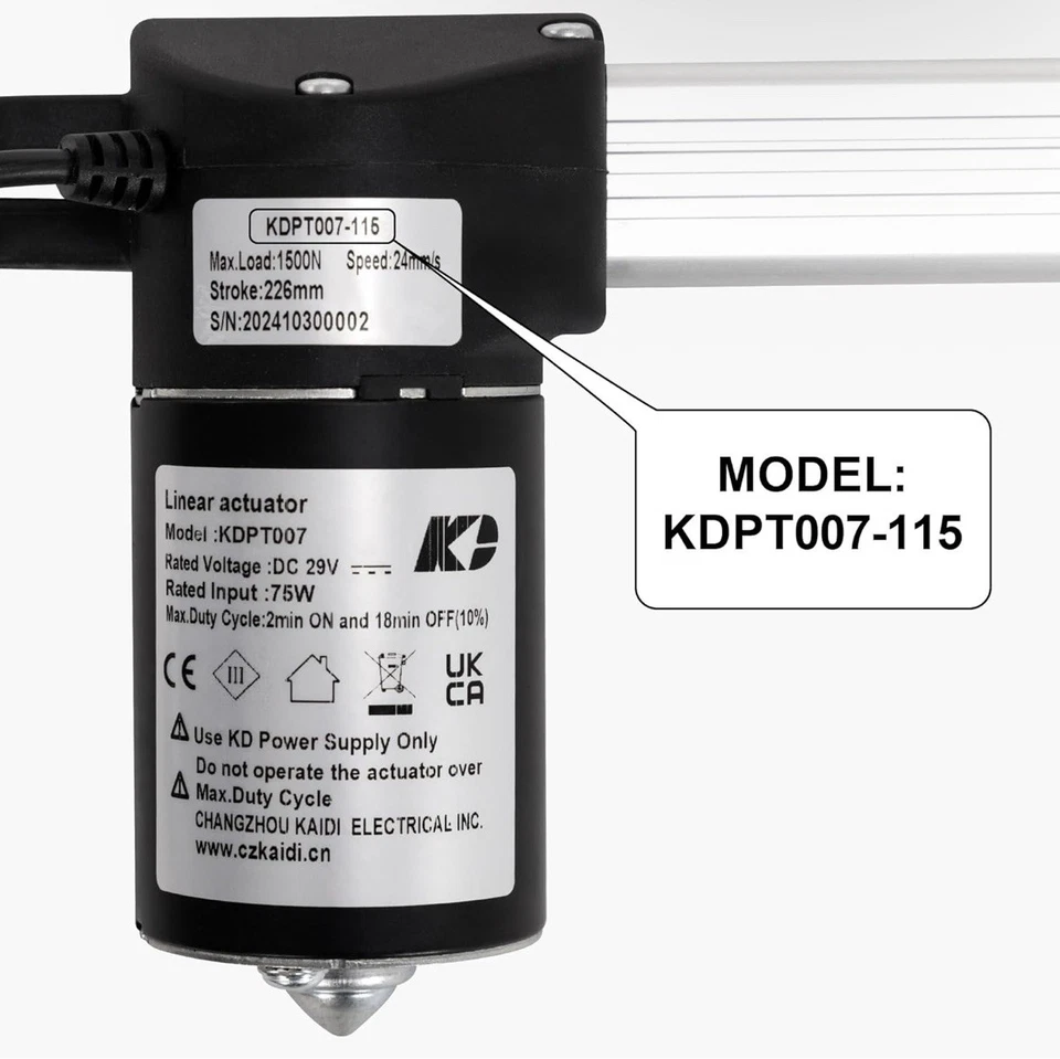 Motor Actuador Kaidi KDPT007-115 para Cama Reclinable Ajustable Parte,Aluminio Foto 2 de 4