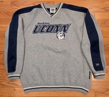 Lee Sports UConn Huskies Pullover L Gray 90's University of Connecticut NCAA