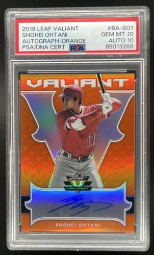 2018 Leaf Valiant Shohei Ohtani Orange Rookie RC Auto #/35 Angels PSA 10