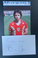 Brian Flynn Signed Autograph White Index Card Leeds Wales Football & Free Photo