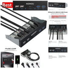 5.25-Inch USB 3.0 Hub with Type-C  HD Audio Port   Metal Front Panel Adapter