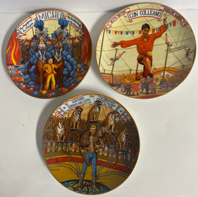 Lot 3 Ringling Bros Barnum & Bailey Circus Collector PLATES, Michu, Con Colleanu