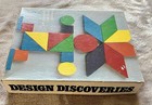 Vintage 80s Design Discoveries Educational Wood Puzzle Blocks w/ 36 Design Cards